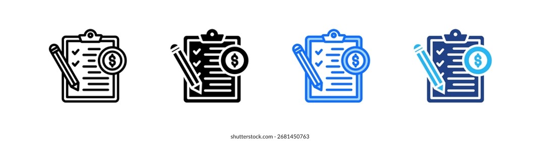 Financial Planning Icon Set Multiple Style Collection