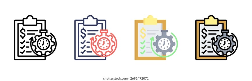 Conjunto de iconos de Financial Planning colección de varios estilos