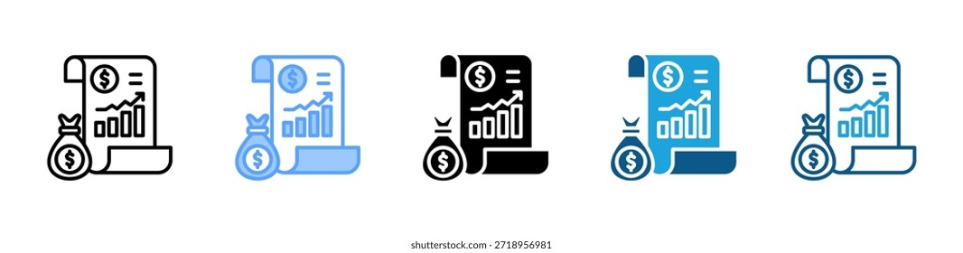 Financial Planning icon set multiple style collection