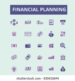 iconos de planificación financiera

