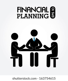 financial planning illustration over white background. vector illustration