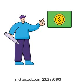 Financial planning  illustration vector icon which can easily modify or edit 