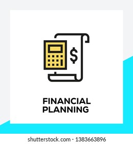 FINANCIAL PLANNING LINE ICON SET CONCEPT
