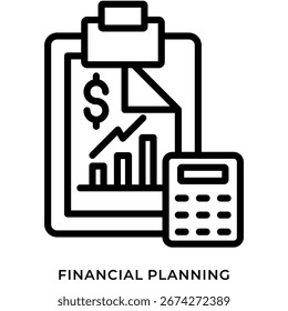 Financial Planning Line Icon Simple
