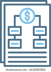 Financial Planning Line Two Colour Icon