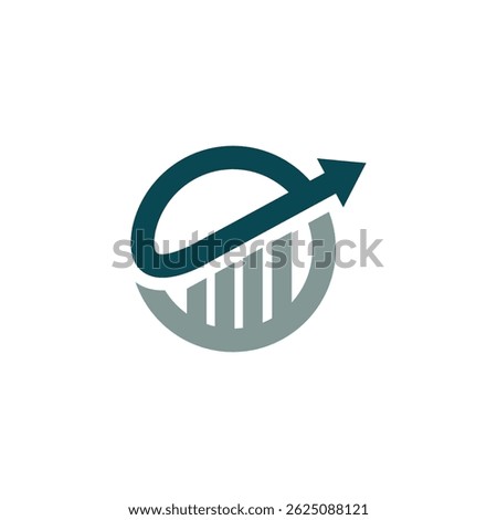 Financial Planning Logo Vector Design stock illustration. Growth arrow icon logo design for data finance investment building invest logo template.