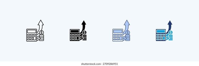 Financial Planning Multiple Icon Illustration Vector