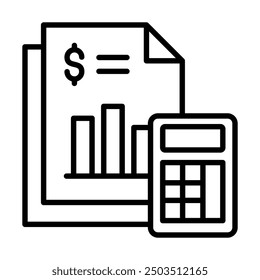 Ilustración vectorial de la línea de iconos de Financial Planning Tools