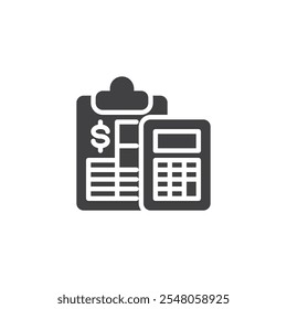 Financial planning vector icon. filled flat sign for mobile concept and web design. Financial budgeting glyph icon. Accounting symbol, logo illustration. Vector graphics