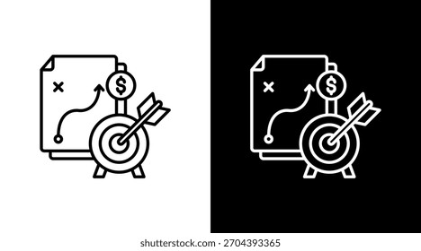 Design do Conjunto de Ícones Brancos do Financial Planning