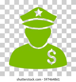 Financial Policeman icon. Vector illustration style is flat iconic symbol, eco green color, transparent background. Designed for web and software interfaces.