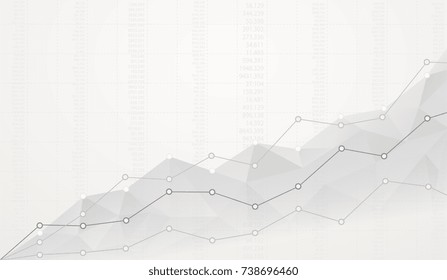 Diagrama poligonal financiero con gráficos ascendentes sobre fondo blanco con números.