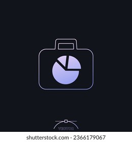 financial portfolio icon with chart, vector