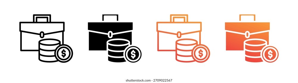 Vetor de Conjunto de Ícones de Vários Estilos do Portfólio Financeiro