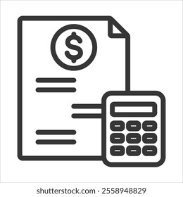 Financial Position Outline Icon Vector Illustration