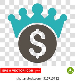 Financial Power EPS vector icon. Illustration style is flat iconic bicolor grey and cyan symbol.