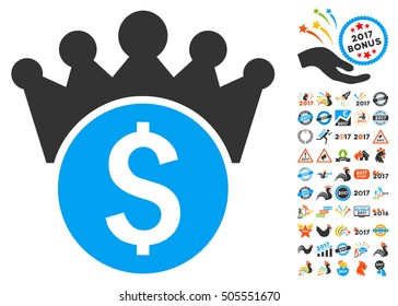 Financial Power pictograph with bonus 2017 new year images. Vector illustration style is flat iconic symbols,modern colors.