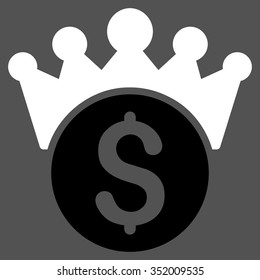 Financial Power vector icon. Style is bicolor flat symbol, black and white colors, rounded angles, gray background.