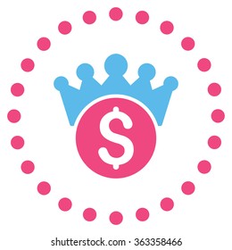 Financial Power vector icon. Style is bicolor flat circled symbol, pink and blue colors, rounded angles, white background.
