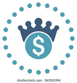 Financial Power vector icon. Style is bicolor flat circled symbol, cyan and blue colors, rounded angles, white background.