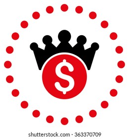 Financial Power vector icon. Style is bicolor flat circled symbol, intensive red and black colors, rounded angles, white background.