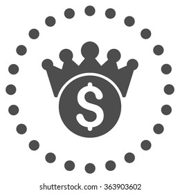 Financial Power vector icon. Style is flat circled symbol, gray color, rounded angles, white background.