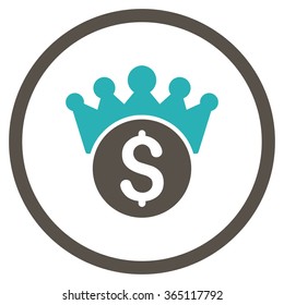 Financial Power vector icon. Style is bicolor flat circled symbol, grey and cyan colors, rounded angles, white background.