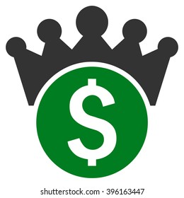 Financial Power vector icon. Style is bicolor flat symbol, green and gray colors, white background.