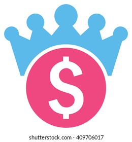 Financial Power vector icon. Style is bicolor flat symbol, pink and blue colors, white background.