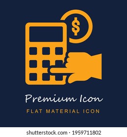 Financial premium material ui ux isolated vector icon in navy blue and orange colors svg