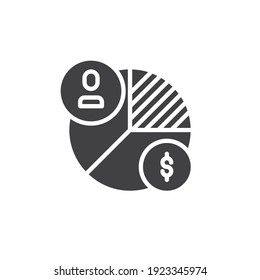 Financial presentation diagram vector icon. filled flat sign for mobile concept and web design. Money investment chart glyph icon. Symbol, logo illustration. Vector graphics
