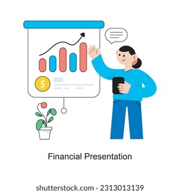 Ilustración del vector de diseño de estilo plano de presentación financiera. Ilustración de acciones