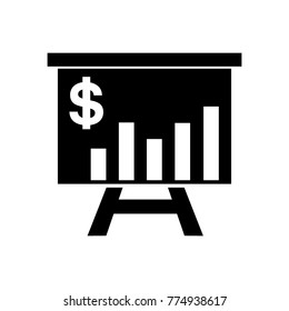  Financial presentation graph on whiteboard,