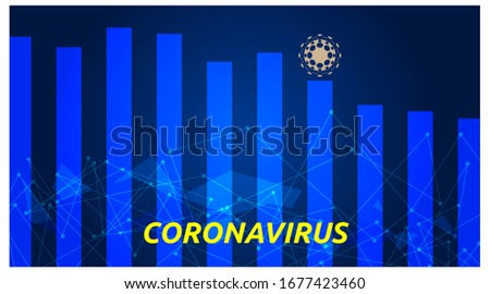 financial presentation headline template, about corona virus with bar charts. modern style design. vector