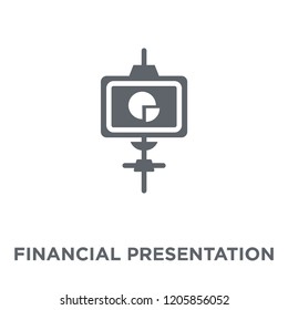 Financial presentation icon. Financial presentation design concept from Payment collection. Simple element vector illustration on white background.