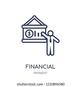 Financial presentation icon. Financial presentation linear symbol design from Payment collection. Simple outline element vector illustration on white background.