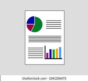 Financial printed paper charts, graphs and diagrams. Science and technology. 