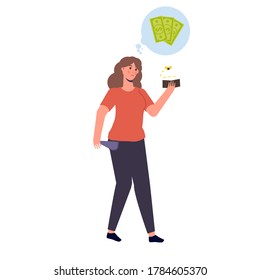 Problema financiero, agotamiento, colapso, concepto de negocios. Ilustración aislada del vector.
