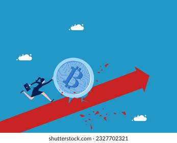 Financial problems are stuck. Businesswoman drives digital coin