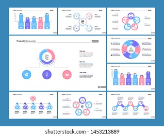 Financial process, bar and flow charts. Business and management concept. Infographic design set can be used for workflow layout, diagram, annual report, presentation, web design.