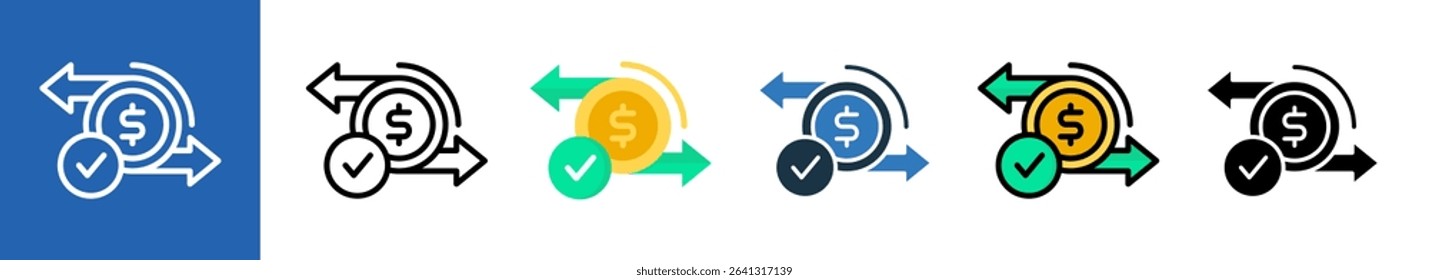 Financial Process multiple icon style vector illustration