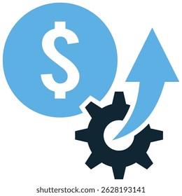 Financial productivity icon vector for maximizing income, efficiency in investment, and economic output. Ideal for finance app, report, or performance analysis visuals.