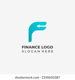 Logotipo del Profesional financiero basado en la flecha y la letra F