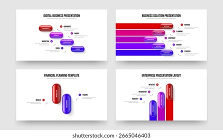 Perfil Financeiro Quatro Cinco Dois Três Elementos Diagrama Quadro Design Vetor Conjunto de Ilustrações. Previsão de Serviço 4 5 2 3 Passo Infográfico Apresentação Pacote de Modelos.