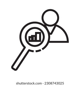 Financial Profile icon, business growth assessment concept.