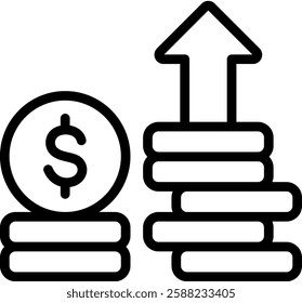Financial Profit Icon Outline Vector Illustration
