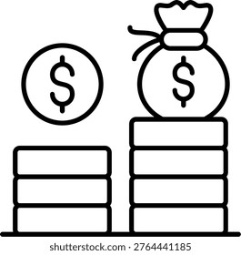 Financial Profit Icon Vector Element