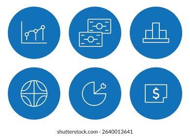 Financial profit line icon set. Money line  icon . Money management related icon set.