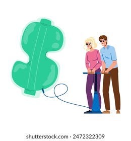 financial profitability  vector.  business growth, money finance, increase stock financial profitability character. people flat cartoon illustration