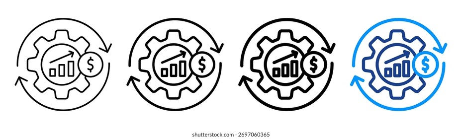Conjunto de Colecciones de esquema diferente del icono de progreso financiero